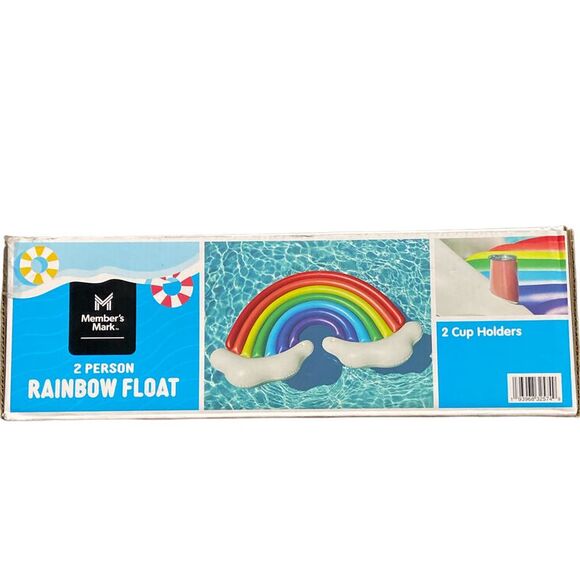Member's Mark 2 Person Rainbow Float, 2 Cupholders, 400lbs Cap (120" x 74") - Picture 2 of 2